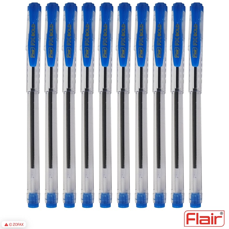 FLAIR FX 10 x 1.0mm Tip Dark BLUE Ballpoint Pens