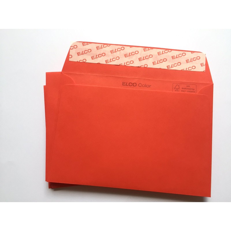 ELCO C6 Red Intensive Red Envelopes C6 = 162 x
