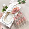 Press on Nails Short Almond Artificial Acrylic French Blush 3D