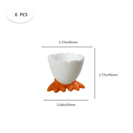 Egg Cups Cartoon Egg Holders Soft Hard Boiled Egg Cups for Breakfast Brunch Soft Boiled Egg (Orange)