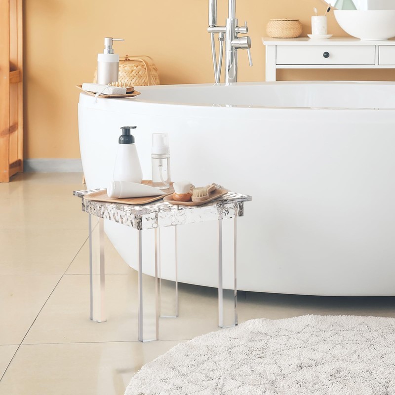 Acrylic Shower Bench - Perfect Corner Shower Stool, Ideal Shower