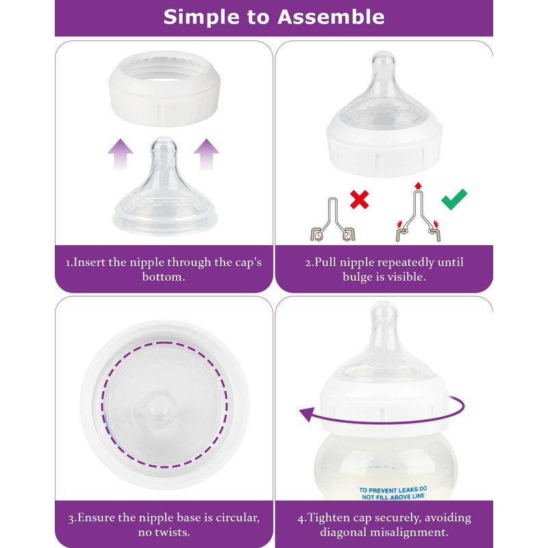 Silicone Nipple for Dr.Brown's Wide-Nick Baby Bottle & Glass Bottles,Level