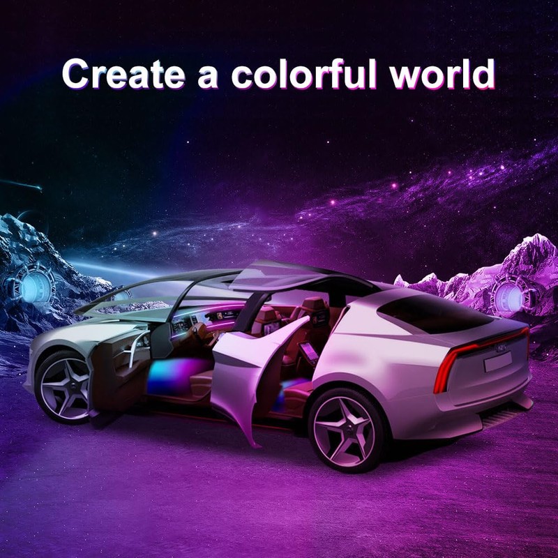 Acrylic Interior Car LED Lights with Remote and Wireless APP