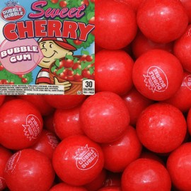 Dubble Bubble Sweet Cherry Gumballs (1-inch ) (select quantity below) - 10 lb Approx 550 Gumballs