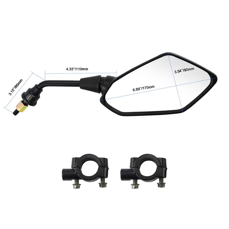 PRO BAT 8mm/0.31'' Rearview Sideview with 22mm 7/8'' Handlebar Mount