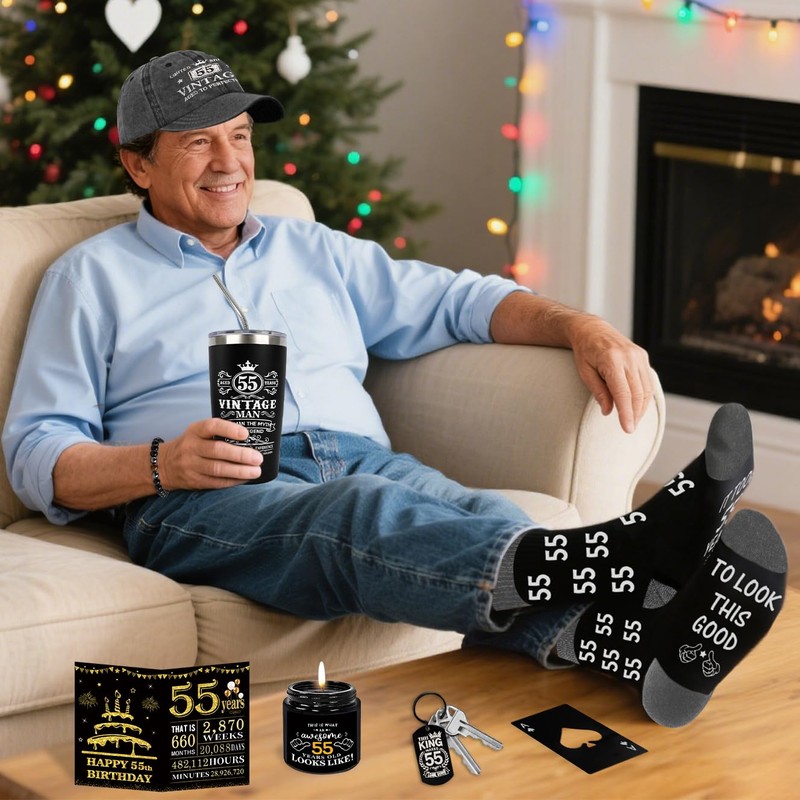 55th Birthday Gifts for Men Tumbler Set, Unique Gift for