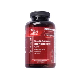 Glucosamine Sulfate & Chondroitin Complex with MSM, Turmeric, Hyaluronic Acid & Vitamin C – 180 Capsules (2 Per Day, Up to 3 Months Supply) – Non-GMO