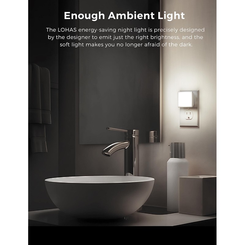 L LOHAS LED Night Lights Plug into Wall 2-Pack, 0.3W