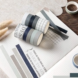 10 Rolls Vintage Washi Tape Set, EnYan Japanese Masking Decorative Tapes for DIY Crafts and Arts Bullet Journal Planners Scrapbooking Adhesive