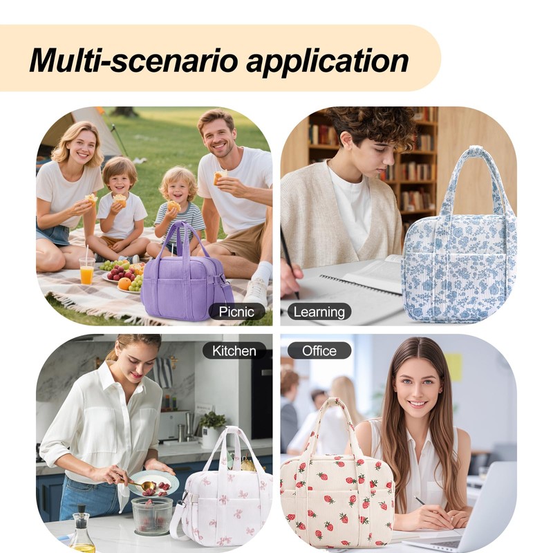 honitty Lunch Box for Women,Insulated Lunch Bag with Shoulder Strap