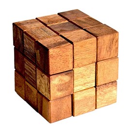 Fancy Snake Cube Large, Snake Cube, Natural Large Cube Snake with Round Edges, Puzzle Wood Puzzle, IQ Puzzle, Cobra Cube, Snake Cube, 3 x 3 x 3 Brain Teaser, IQ Test 3D Puzzle