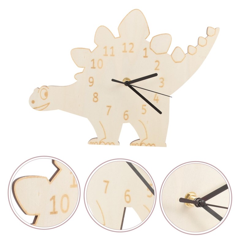 Operitacx Dinosaur Decorative Wall Clock Silent Alarm Clock for Bedroom