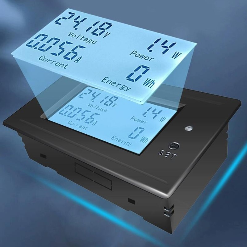 Battery Capacity Monitor Current Voltage Temperature Indicator Backlit LCD Display