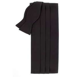 David Donahue Silk Self-Tie Bow Tie & Cummerbund Set in Black Faille (CH110001)