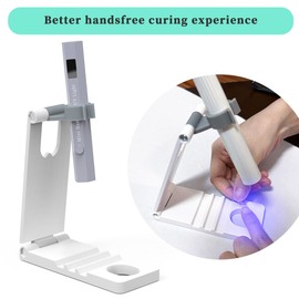 yuyiqi Handheld UV Nail Light Stand, Foldable, 360° Adjustable Rotation, Compatible for All Flash Cure Mini Handheld UV Nail Lamp, Stand Only, White