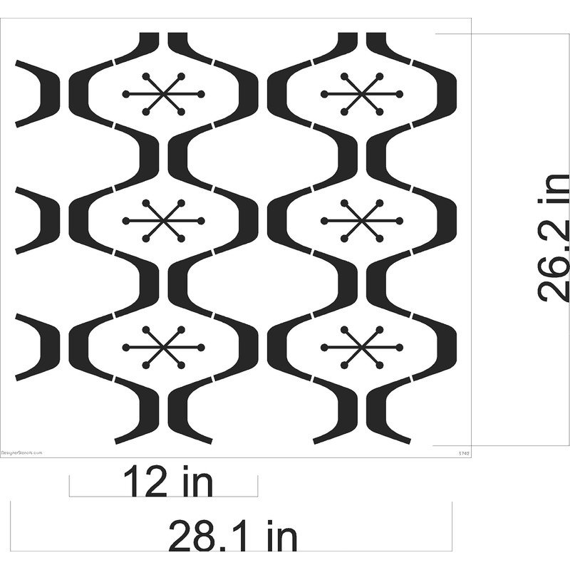Designer Stencils Atomic Star All Over Wall Stencil (10 mil
