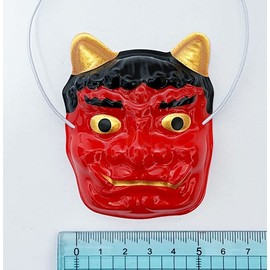 Ichiya Setsubun Mask Set of Bean Oni and Bean Okame, Japanese Style Toy (5 Oni, Okame, 5 Pieces)