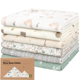 Organic Burp Cloths Baby Girl, Boy - 6-Pack Large Baby Burp Cloths, Burping Cloths for Babies, Boys, Girls, Cotton Burp Cloth, Spit Up Burp Rags, Newborn Burp Clothes, Burp Cloths Neutral (Prairie)