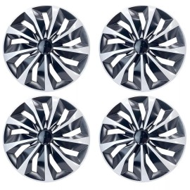 TSUINZ 4 Black Snap-On Wheel Covers for 16" Tires & Steel Rims - Sleek & Secure Fit USA