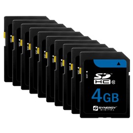 Synergy Digital 4GB Secure Digital SDHC Memory Cards, Compatible with Nikon Coolpix S3500 Digital Camera - Class 10, 20MB/s, 300 Series - Pack of 10