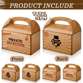 16Pcs Top Secret Party Favor Boxes Mystery Spy Theme Candy Treat Boxes Escape Room Goodie Gift Boxes For Birthday Party Baby Shower Supplies 5.9 * 3.5 * 5.5inches
