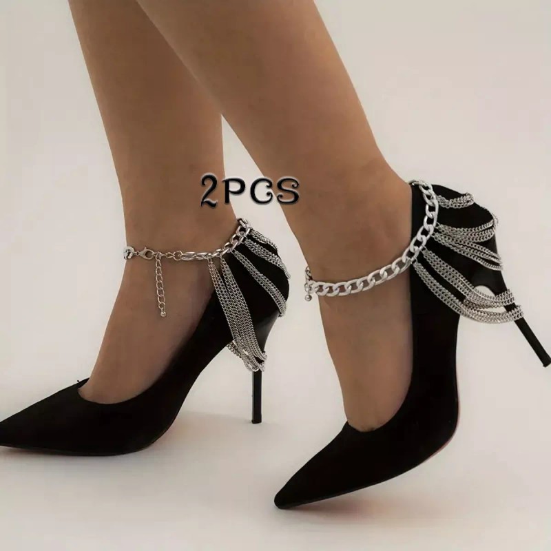 Dolores Tobillera Pulsera Mujer Eslabones Pie Tobillo Tacón Moda Set