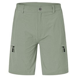 Rdruko Men's Quick Dry Hiking Shorts Lightweight Travel Fishing Shorts with 6 Pockets(Light Green, CA 30)