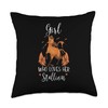 Girl Who Loves Her Horse Horseback Riding Throw Pillow
