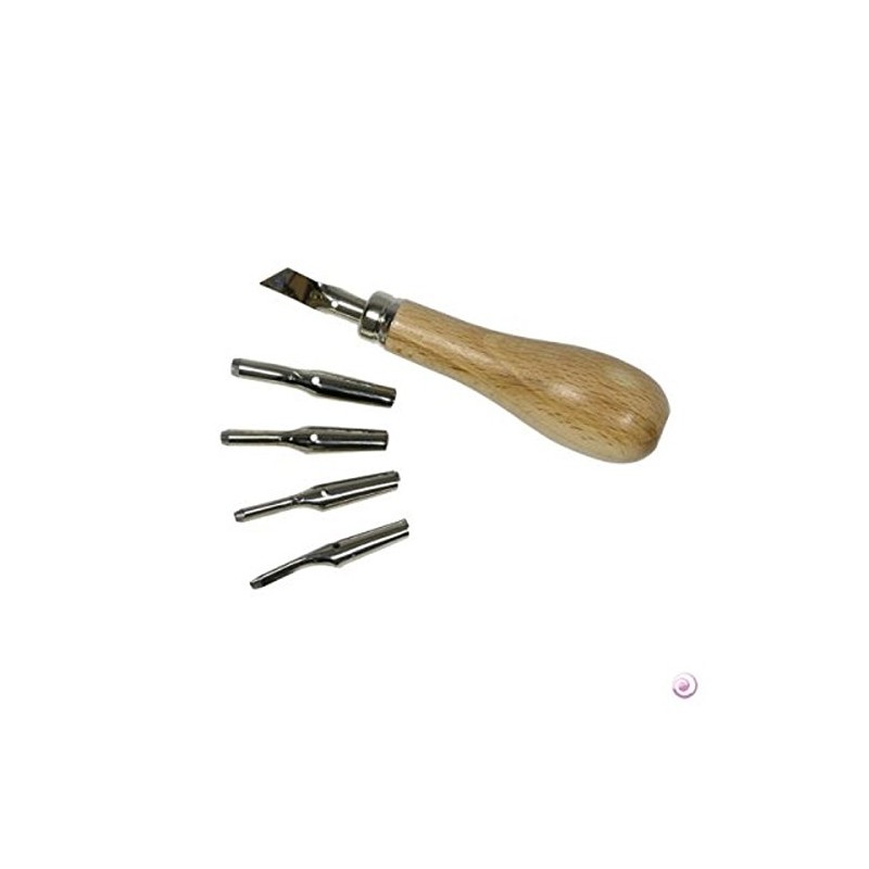 Linolschnitt-Garnitur in der Kunststoffbox, 5-teilig - 120100, ideal für Linoldruck