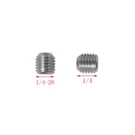 DGBRSM 25PCS 1/4-28 x 1/4 304 Stainless Steel Full Thread Cup Screw Hexagon Socket Screws Grub Screw Wrench Screw with Hex Key Wrench