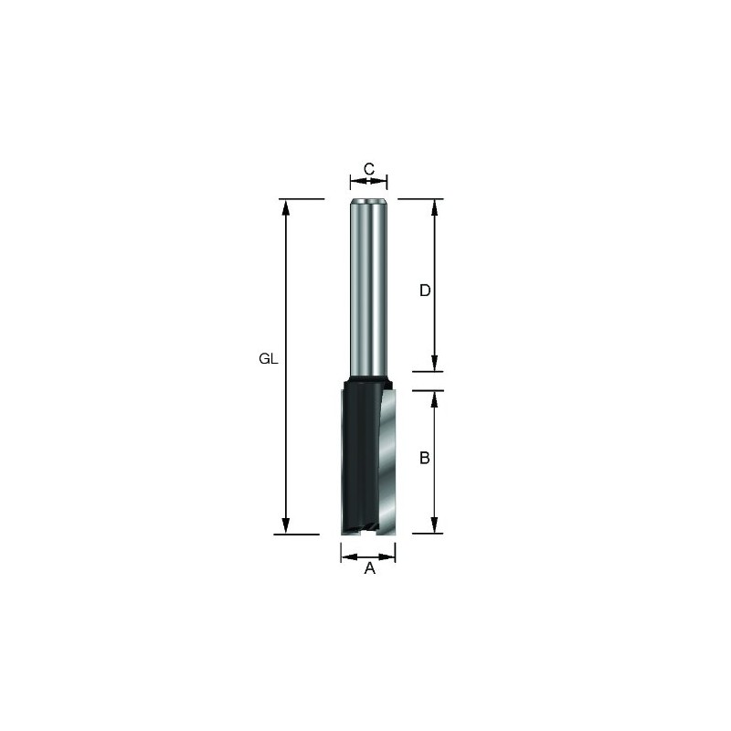 ENT Straight Cutter TC Shank (C) 6 mm, Diameter (A)