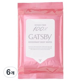 Gatsby Body Paper Ice Peach 30p, 203.7g, 6 pieces / 갸스비 바디페이퍼 아이스 피치 30p, 203.7g, 6개