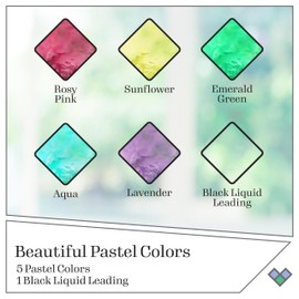 Gallery Glass Pastel Stained Glass Paint Kit, 6 Piece Set Perfect for DIY Arts and Crafts Projects, 20053