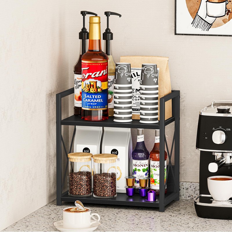 Giikin Countertop Organizer, 2 Tier Coffee Station Organizer for Desktop,