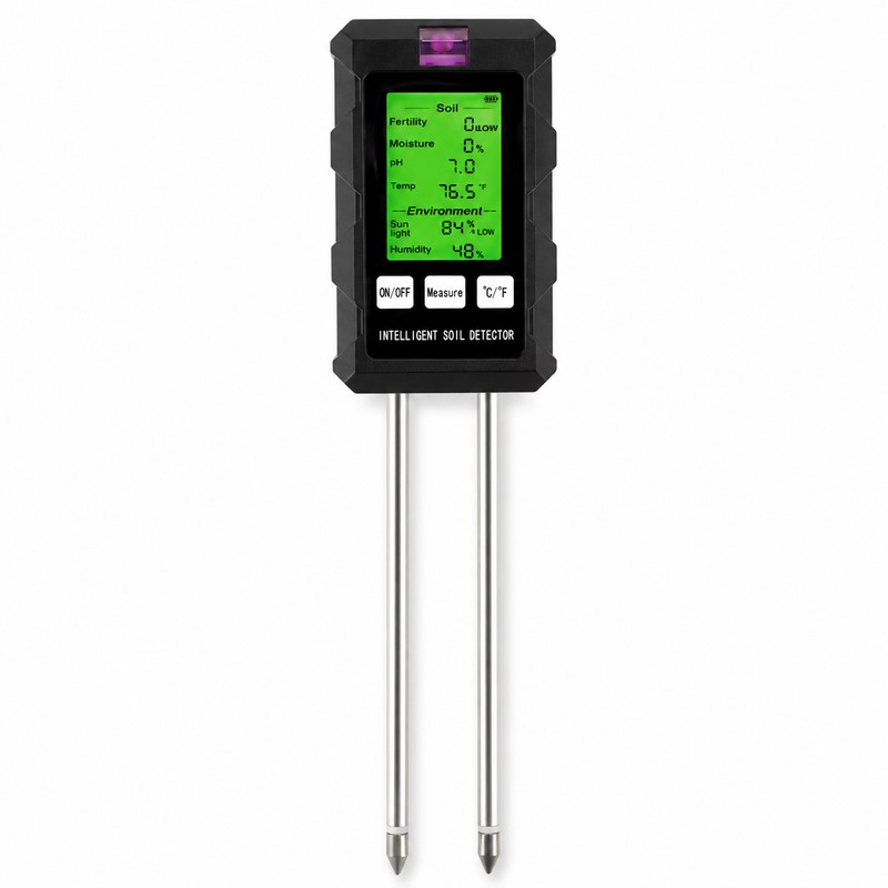6-in-1 Digital Soil Tester for Plant Care – pH, Moisture,
