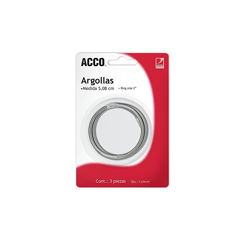 ACCO P1111 Argollas de Metal, 2", 3 Piezas