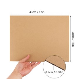 80 Pack 11"x 17" Corrugated Cardboard Sheets, Flat Cardboard Layer Pads 2 mm Thickness, Flexible Packaging Inserts for Shipping, Mailing, and Crafts, by IHDYPPEW