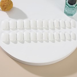 ADAIER Handmade Press On Nails, French Nails,wedding, party,Short Coffin Nails Set for Handmade,Reusable Opaque Nails in 24 Nail Kit for Women(Z-01) (Transparent white French, Square 24 Pcs)