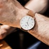 BUREI Men's Watch, Leather, Brand, Simple, Waterproof, Analog, Business, Men's