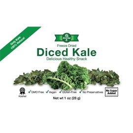 BioTree Labs Freeze Dried Kale - Pack of 1 oz, 100% Natural Healthy Snacks | Great for Hiking, Backpacking, Adding to Pasta or Broths in Cooking | NO Added Sugar or Preservatives, Gluten Free