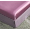 DuShow Satin Fitted Sheet King,Pink Silky Deep Pocket Fitted Sheet,Soft