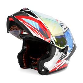 Orthrus Modular LED Full Face Motorcycle Helmet - DOT Approved, Flip-Up Dual Visor Design for Motorbikes, Street Bikes, Mopeds, Racing, Commuting - Unisex Adult