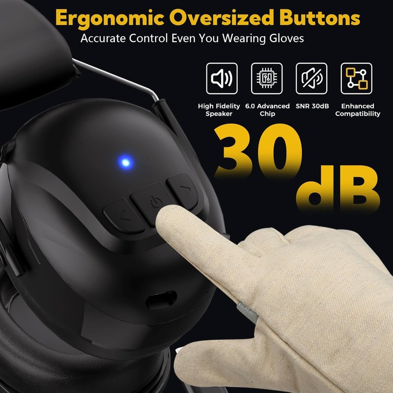 Kalence Bluetooth 6.0 Hearing Protection with 120H Working Time, 30dB