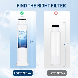 PERCOLA HX2017FR-A Water Filter, Compatible with Hisense® HX2017F-A, HRF266N6CSE1, HRF266N6CSE, HRF209N6CSE, HRF254N6TSE, HRF254N6DSE, HRF210N6CBE, Mora MRF211N6CSE, MRF266N6CSE (3 Pack)