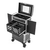 Professional Makeup Artist Case Rolling Cosmetic Train Make Up Suitcase