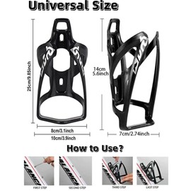 ROGTYO Bicycle Bottle Holder Set, Lightweight Drink Holder with Screws - 650 ml BPA Free Water Bottle for Bicycle, Road Bike, Mountain Bikes, Electric Bicycles