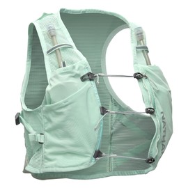 Nathan Women's Hydration Vest, Lightweight Breathable Running Gear w/ 2x14oz Hydrapak Flasks + 2L Bladder, Chafe-Free Mesh, Reflective for Visibility, Quick-Fit Setup, Pinnacle Breeze/Surf Spray, L-XL