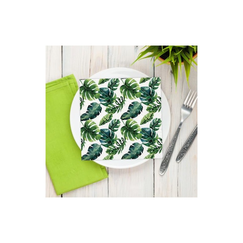 Anniversary House Tiflair Dense Jungle Leaves Lunch Napkins 3 ply