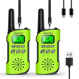 AWANFI 2 Pack Long Range Kids Walkie Talkies for Camping,Two Way Radio Toy Rechargeable