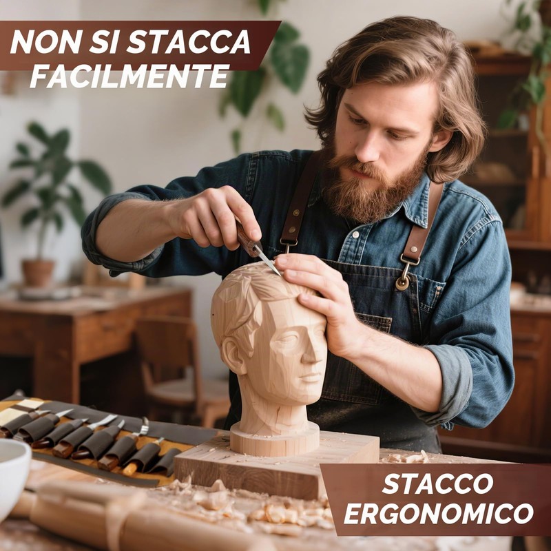 17 Pezzi Kit di Coltelli per Intaglio del Legno, Strumenti